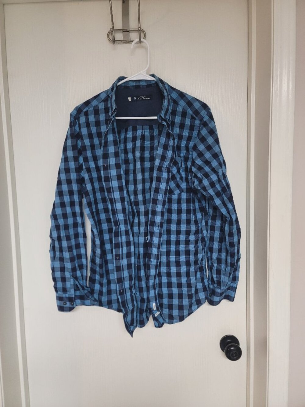 Mens The Original Ben Sherman blue plaid full button down shirt - size M